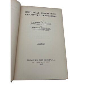 1927 Electrical Engineering Laboratory Experiments Ricker Tucker McGraw Hill